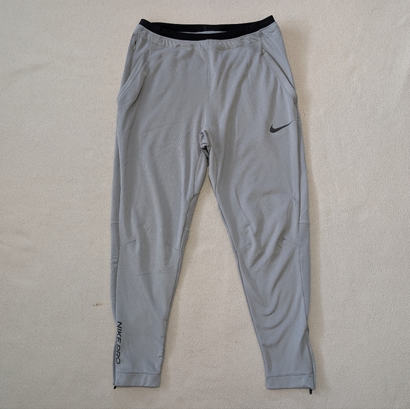 Nike Pro Fleece Dri-Fit Training Pants Joggers Gray CZ2203-073 Men's Large - Picture 2 of 16